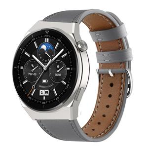 Strap-it Huawei Watch GT 3 Pro 46mm bandje leer (grijs)