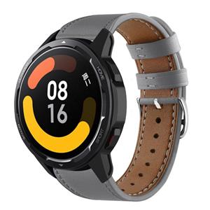Strap-it Xiaomi Watch S1 bandje leer (grijs)