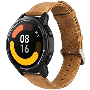 Strap-it Xiaomi Watch S1 leren band (bruin)