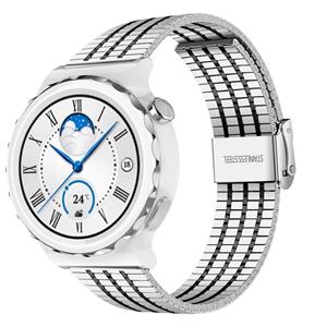 Strap-it Huawei Watch GT 3 Pro 43mm luxe stalen bandje (zwart-zilver)