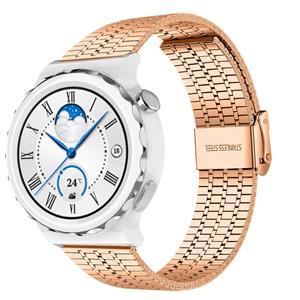 Strap-it Huawei Watch GT 3 Pro 43mm luxe stalen bandje (rose goud)