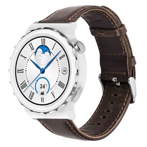 Strap-it Huawei Watch GT 3 Pro 43mm leren bandje (donkerbruin)