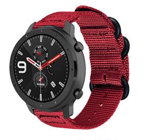 Strap-it Xiaomi Amazfit GTR nylon gesp band (rood)
