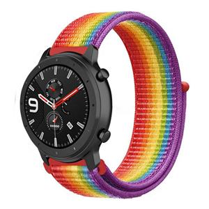Strap-it Xiaomi Amazfit GTR nylon band (regenboog)