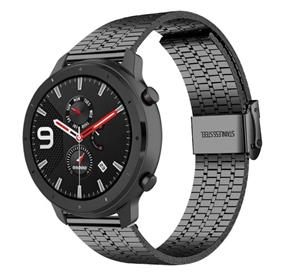 Strap-it Xiaomi Amazfit GTR roestvrij stalen band (zwart)