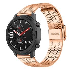 Strap-it Xiaomi Amazfit GTR roestvrij stalen band (rosé goud)