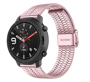 Strap-it Xiaomi Amazfit GTR roestvrij stalen band (rosé pink)