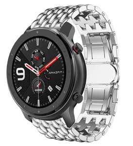 Strap-it Xiaomi Amazfit GTR stalen draak band (zilver)