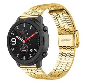 Strap-it Xiaomi Amazfit GTR roestvrij stalen band (goud)