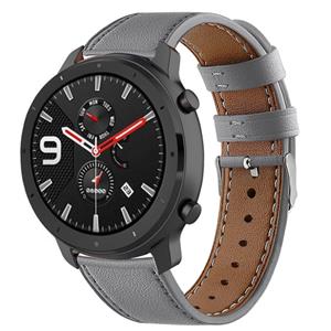 Strap-it Xiaomi Amazfit GTR bandje leer (grijs)
