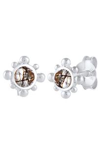 Elli, Ohrringe Vintage Look Turmalin Quarz Edelstein 925 Silber in silber, Schmuck für Damen
