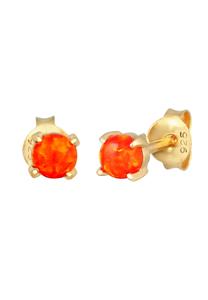Elli Dames Stud Oorbellen Filigraan Trend met Synthetisch Opaal in 925 Sterling Zilver Goud Geplateerd
