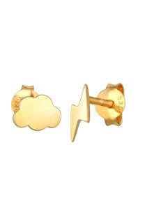 Elli Dames Stud Oorbellen Cloud Lightning Astro Look Trend Blogger in 925 Sterling Zilver