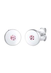 Elli, Ohrringe Kinder Rund Kreis Kristall 925 Silber in silber, Kinderaccessoires für Mädchen