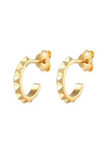 Elli Dames Creolen Plug Piramides Geo Look Trend in 925 Sterling Zilver
