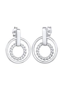 Elli Dames Stud Oorbellen Ronde Cirkel Gedraaid in 925 Sterling Zilver