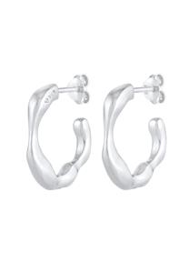Elli PREMIUM Elli PREMIUM oorbellen Dames Creools structuur statement elegant in 925 sterling zilver