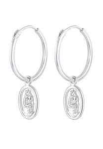 Elli Dames Creolen Hangers Heilige Maria Geloof Religie in 925 Sterling Zilver