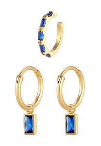 Elli PREMIUM dames elegant modern met saffieren in 925 sterling zilver verguld