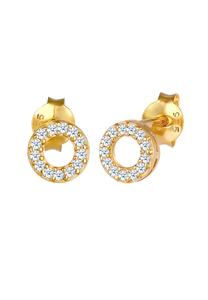Elli DIAMONDS Dames oorbellen cirkel met diamanten (0,13 ct.) in 925 Sterling Zilver