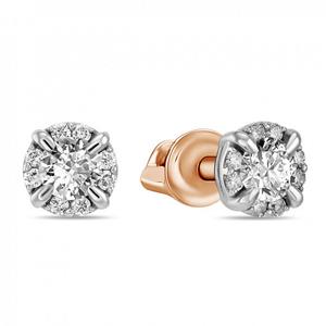Siebel Bicolor oorknoppen met diamant SFM-09-050