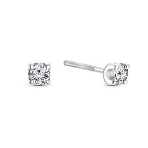 Diamonde Witgouden solitair oorstekers SOL-W185-010-G2