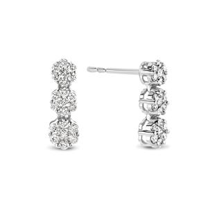 Siebel Witgouden oorknoppen met 0.50 ct diamant