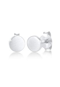 Elli Dames Stud Stud oorbellen Cirkel Basic Geo Rond Mat in 925 Sterling Zilver Verguld