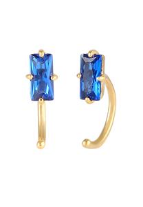 Elli PREMIUM Dames Creolen Speels met Topaz Edelsteen in 925 Sterling Zilver