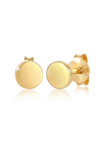 Elli, Ohrringe Kreis Basic Geo Matt Trend 925 Sterling Silber in gold, Schmuck für Damen