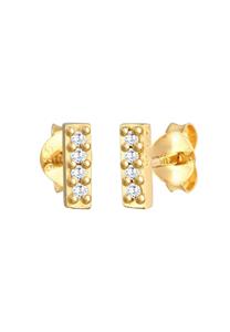 Elli, Ohrringe Zirkonia Stab Geo Minimal Trend 925 Silber in gold, Schmuck für Damen