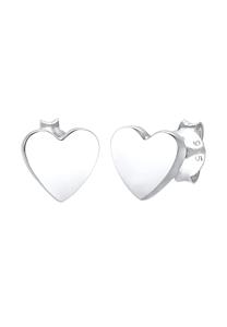 Elli, Ohrringe Kinder Stecker Herz Liebe Basic 925 Silber in silber, Kinderaccessoires für Mädchen