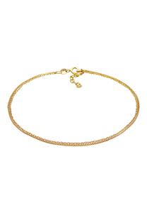 Elli, Fußschmuck Kordelkette Gliederkette Basic Layer 925 Silber in gold,  für Damen