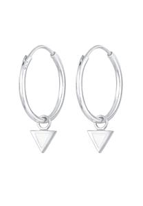 Elli Dames Creolen Hanger Driehoek Emaille in 925 Sterling Zilver Verguld