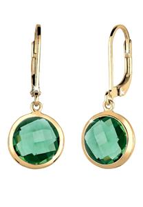Elli PREMIUM Elli PREMIUM Oorbellen Dames Oor Hanger met Stijl Elegant met Groene Kwarts in 925 Sterling Zilver Verguld