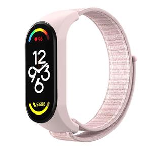 Strap-it Xiaomi Mi Band 7 nylon bandje (lichtroze)