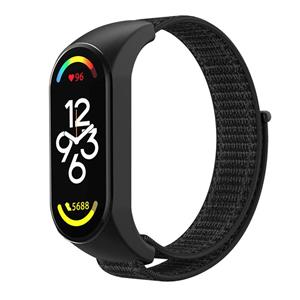 Strap-it Xiaomi Mi Band 7 nylon bandje (zwart)