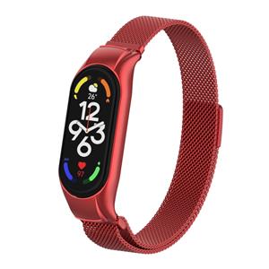 Strap-it Xiaomi Mi Band 7 Milanese band (rood)