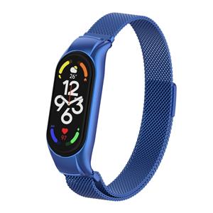 Strap-it Xiaomi Mi Band 7 Milanese band (blauw)