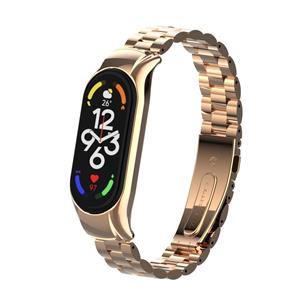Strap-it Xiaomi Mi Band 7 stalen bandje (rosé goud)