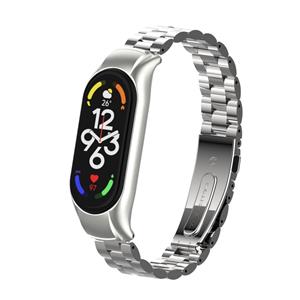 Strap-it Xiaomi Mi Band 7 stalen bandje (zilver)