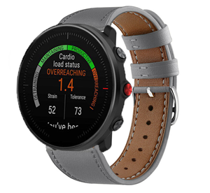 Strap-it Polar Vantage M leren bandje (grijs)