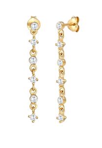 Elli Dames Oorbellen Elegant Trend met Zirkoniakristallen in verguld 925 Sterling Zilver