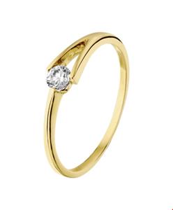 Tft Ring Fantasie geelgoud-zirconia goudkleurig-wit