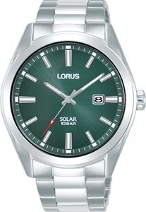 Lorus RX331AX9 Horloge Solar staal zilverkleurig-groen 42 mm