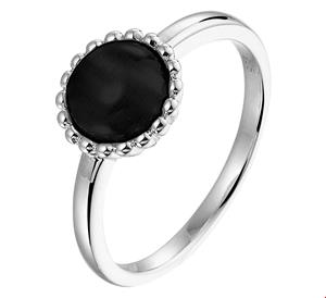 Tft Ring Onyx Zilver Gerhodineerd