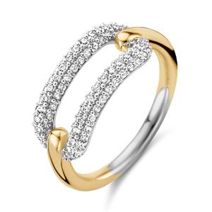 Ti Sento Milano 12228ZY Ring zilver-zirconia goudkleurig-wit