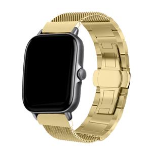 Strap-it Amazfit Bip stalen Milanese band (goud)
