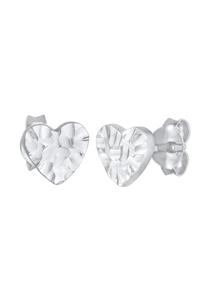 Elli Dames Oorbellen Hart Gehamerd Organisch in 925 Sterling Zilver