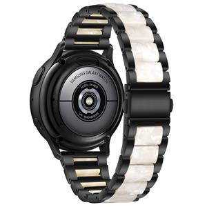Strap-it Samsung Galaxy Watch 42mm stalen resin band (zwart/wit)